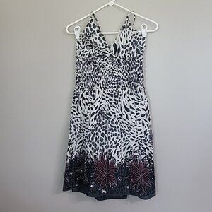 Ocean Breeze White Black Grey Red Mini Dress Size S